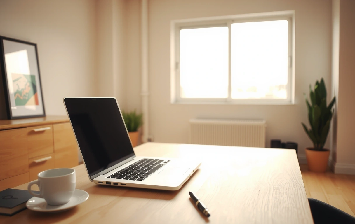 Eine aufgeräumte Arbeitsplatzsituation, die Professionalität und Ruhe symbolisiert
