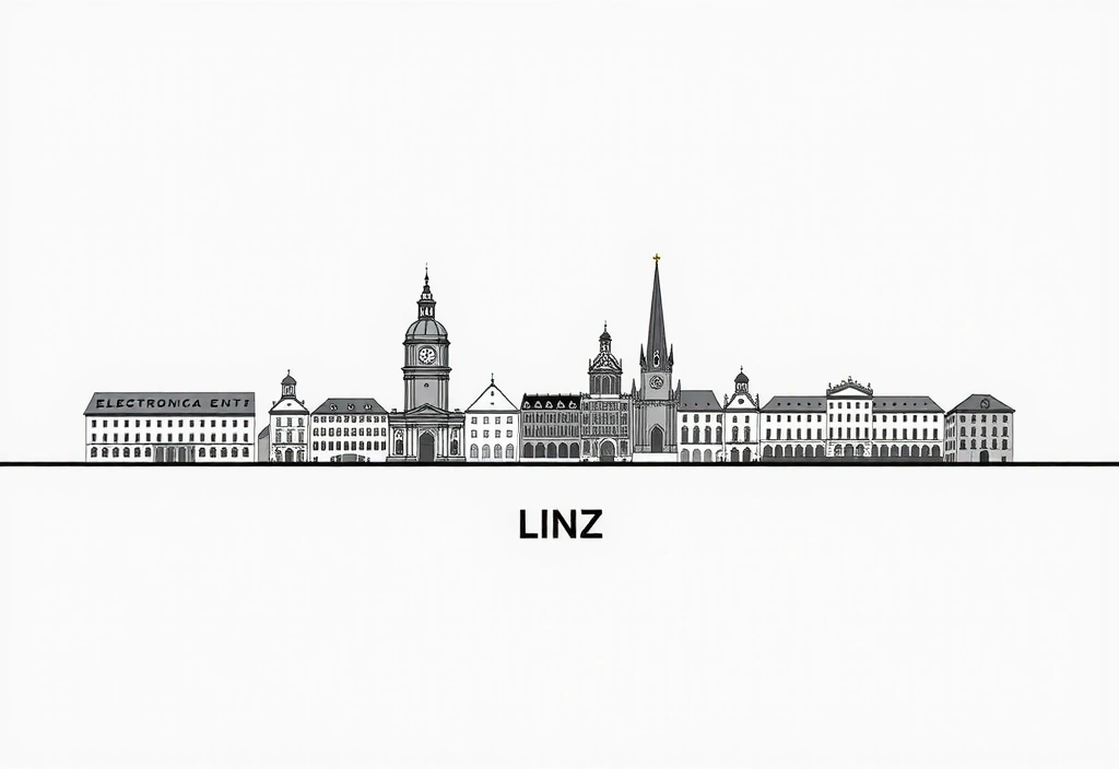 Stilisierte Skyline von Linz